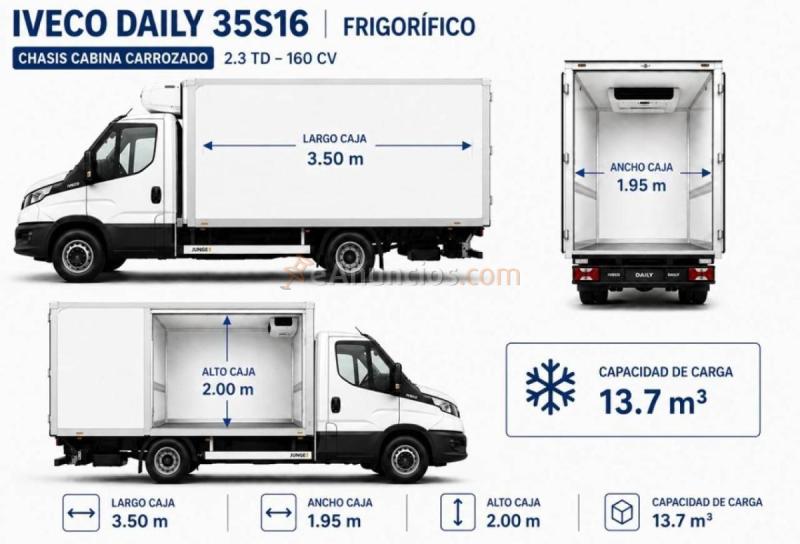 Iveco daily chasis cabina carrozado 35s 16 2.3 td 156 cv hi-matic con equipo de frío thermoking 